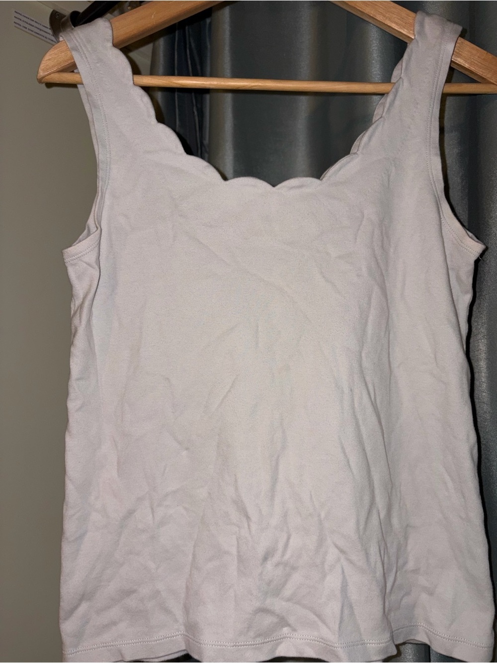 J. Crew Scallop Neck Tank Top in Light Cream